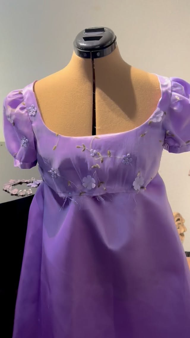 Bridgerton Gown - It’s been almost a 12 hour sewing day, so I’m calling it quits. Tomorrow I will attach the skirt to the completed bodice. Then I need to do the buttons on the back and hem it. I have decided to do the embellishments along the neckline. That will probably take quite awhile. But I’m on track for delivering on Monday. #bridgerton #regencyfashion #sewsewsew #gown #customsewing