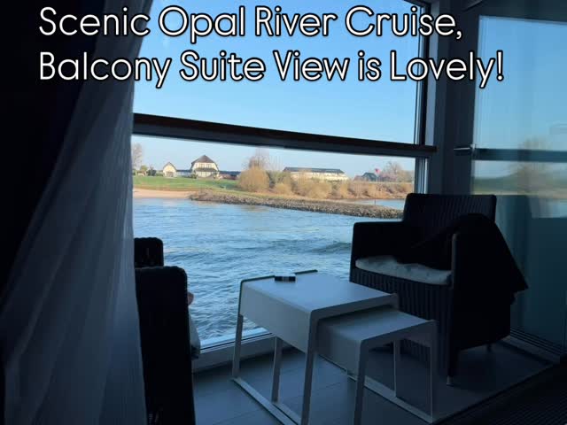I have loved sailing through the Netherlands on the Scenic Opal! My balcony suite is the best! You can hang out in all weather because the window fully opens to make it a regular balcony or fully closed for floor to ceiling window views 🧑🍳 😚 #scenicopalfam26 #partnersintravel #rce2026 #astacontest