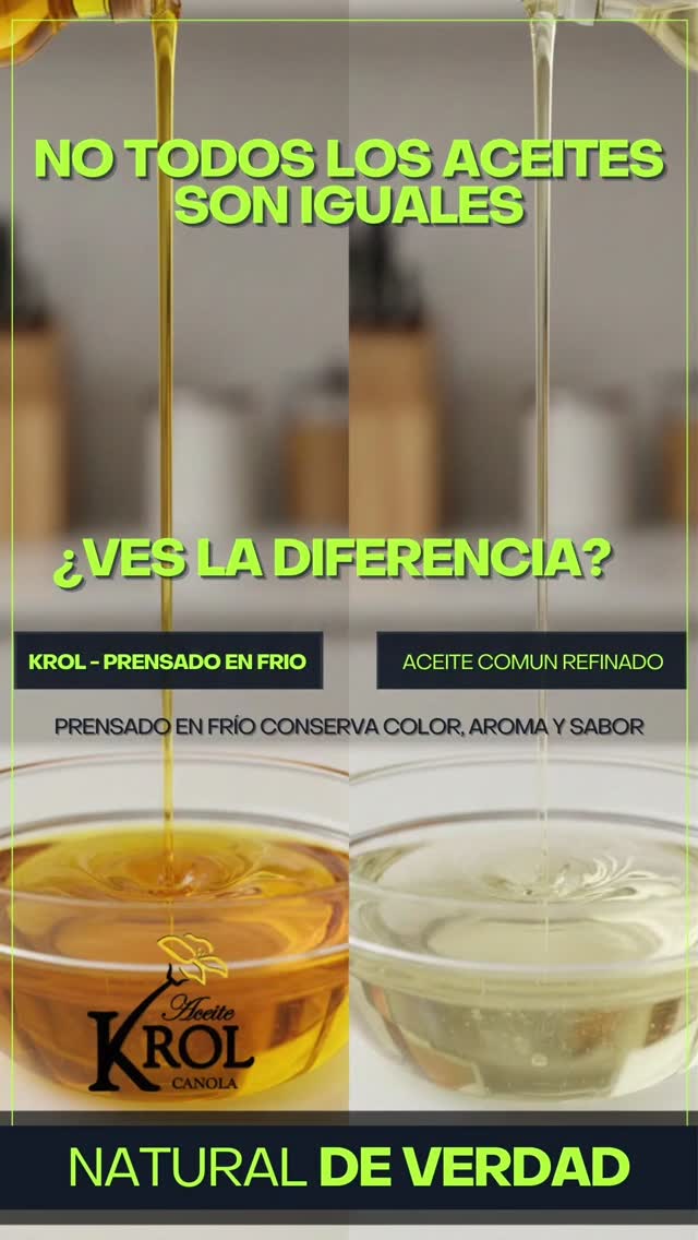 No todos los aceites son iguales.
Cuando un aceite es prensado en frío, conserva lo que naturalmente tiene que tener:
✔ color
✔ aroma
✔ sabor
Por eso el aceite de canola virgen KROL tiene ese tono dorado característico y un perfil más natural.
Muchos aceites refinados pasan por procesos industriales que terminan quitando gran parte de esas propiedades.
💛 Elegir mejor aceite también es parte de cocinar mejor.
👉 Guardá este post para recordar la diferencia la próxima vez que elijas tu aceite.
KROL. Natural de verdad.
#KROL #AceiteDeCanola #PrensadoEnFrio #CocinaSaludable #VidaSaludable AlimentacionConsciente BuenosAires