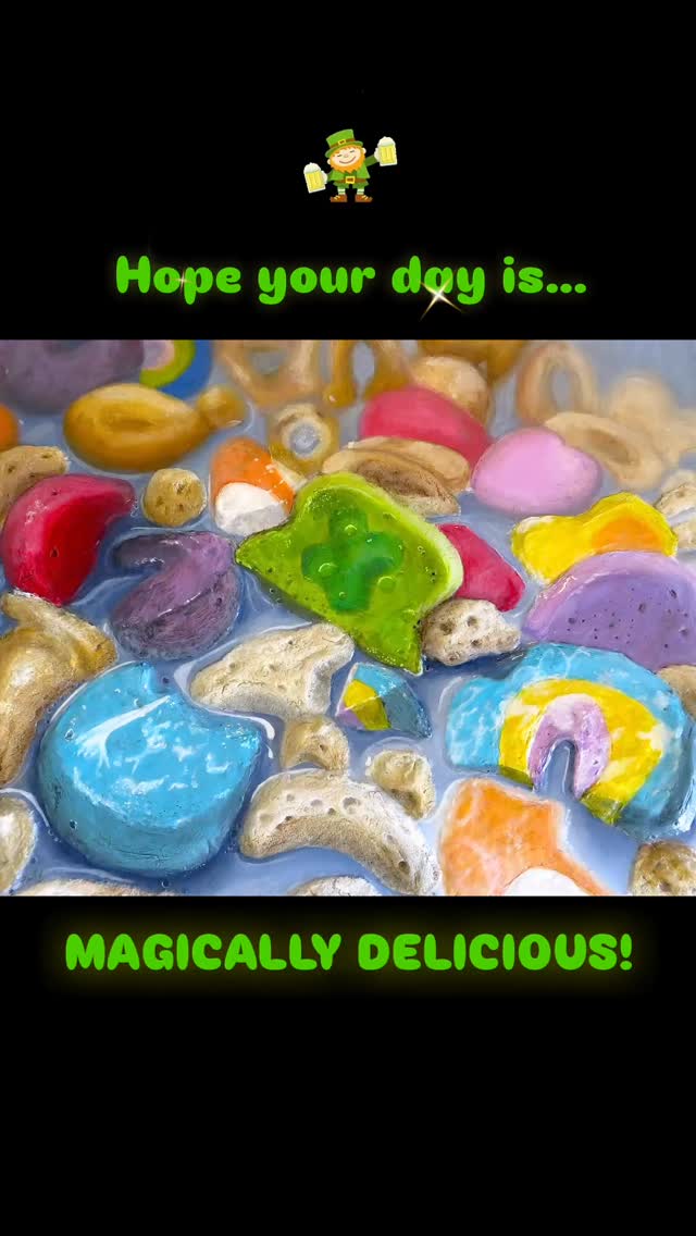 Happy St. Pat’s! 🌈🍀
My original textured painting of Lucky Charms,“My Purple Home,” lives at Rankin Jordan’s Pediatric Bridge Hospital. It means so much to me to think that maybe my work can bring a smile to the children & team of Rankin Jordan on a daily basis.
Hope your day is magically delicious! 😁💚 #luckycharms #stpatricksday #stlouisartist #texturedpainting