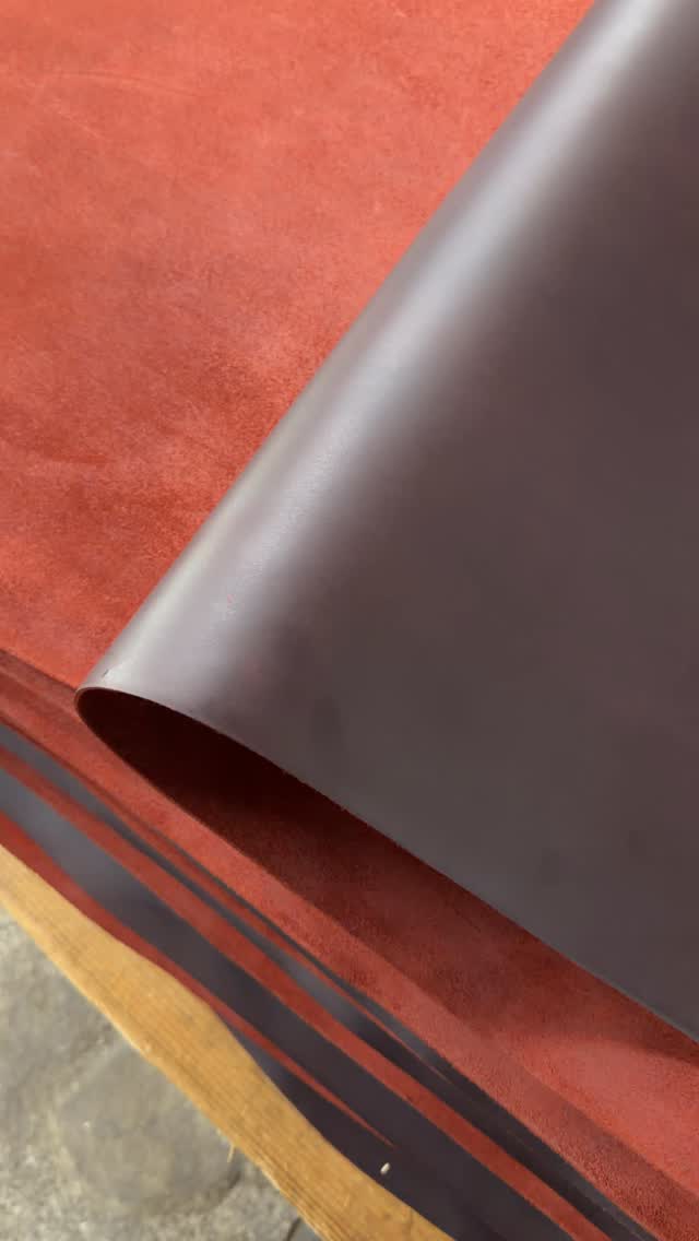 Burgundy Madone with or without the pebble print? Which do you prefer? #leather #madeinamerica