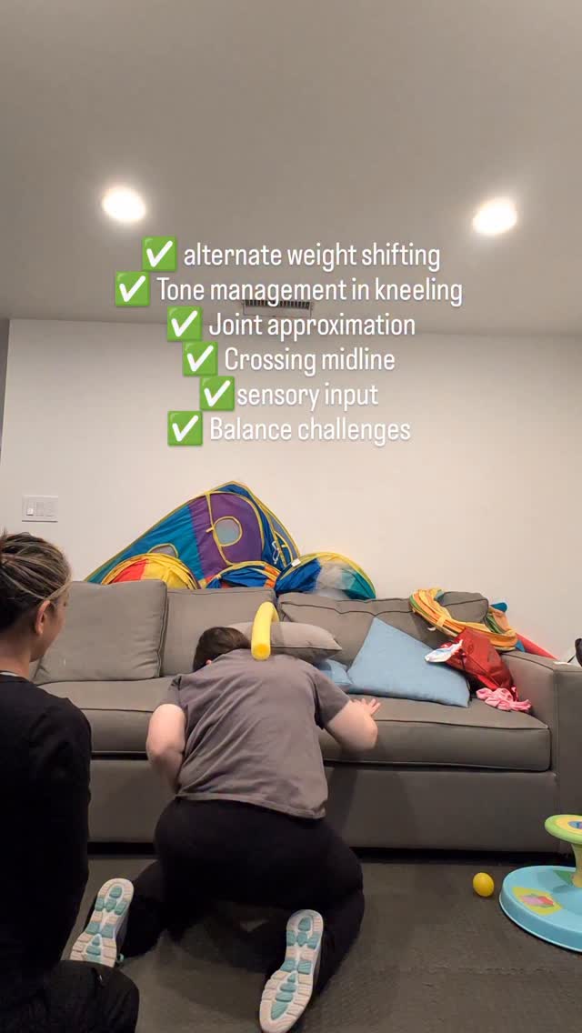 When your patient has a goal of getting on the floor with her kids, to play with them and get under tables or pretend play "fort" - you get creative! It's always about their goals and how we can help them achieve it!
#neurorehab #occupationaltherapy #physiotherapy #strokerehab #strokerecovery