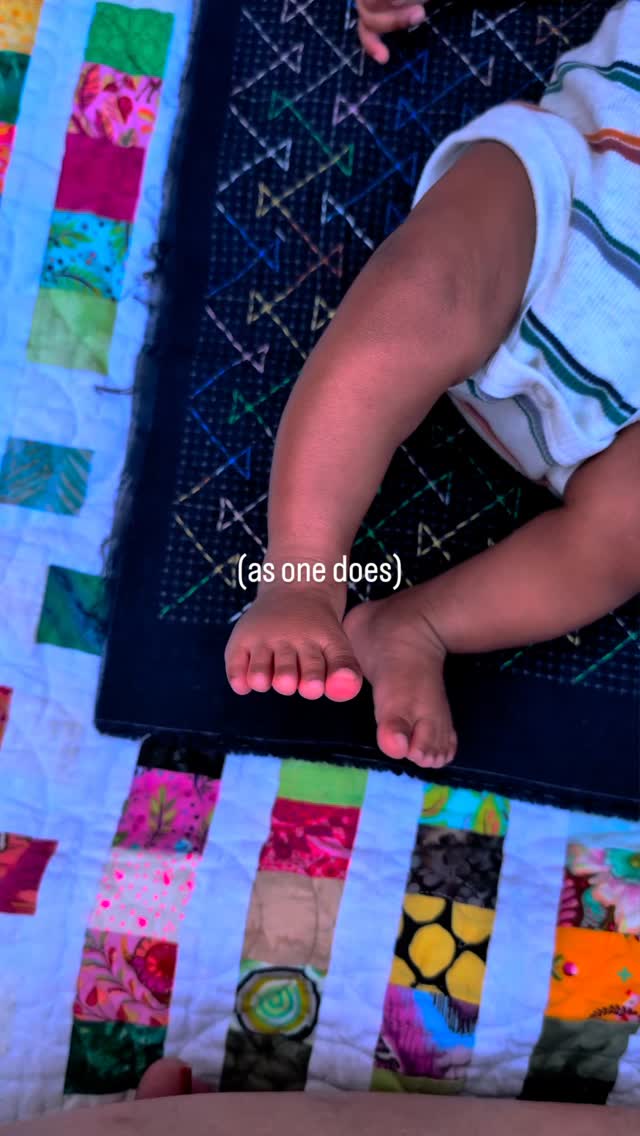 I stitched this exclusively whilst holding The Baby, as one does. He turns three months old tomorrow & this piece was finished today. #fosterlove #babyblue #imperfectlybeautifulstitches