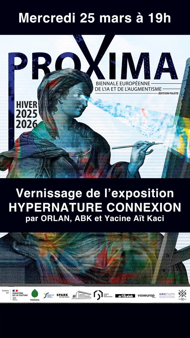 Étape de la biennale PROXIMA, l’exposition HYPERNATURE CONNEXION accueillie par la galerie ArtifexLab nous plonge au coeur d’une réflexion ontologique : quelle place pour le vivant à l’ère de son effondrement et des révolutions technologiques ? À la croisée de la biologie, de l’intelligence artificielle et de la conscience écologique, trois artistes mobilisent l’anticipation fictionnelle à travers les IA génératives pour sonder les métamorphoses en cours, non pour les illustrer, mais pour les éprouver plastiquement. Chez ORLAN, ABK (Alexandra Boucherifi-Kornmann) et Yacine Aït Kaci, la nature n'y est plus convoquée comme décor immuable mais devient à la fois matière active, puissance en devenir, et surface d'inscription d'un monde qui se défait et se réinvente simultanément. Entre pixel et pigment, recyclage et biotechnologie, l'exposition esquisse les contours d'une coexistence inédite, composée d’hybridations troublantes et de mondes futurs imaginaires qui fascinent autant qu’ils interrogent.
Artifexlab, 10 rue La Vacquerie, 75011 Paris
Du 26 mars 2026 au 12 avril 2026 Vernissage le 25 mars 2026 à 19h
Reservation: lien dans la bio.
#VernissageParis
#ArtEventParis
#SortirAParis
#ParisEvents
#ExpositionParis