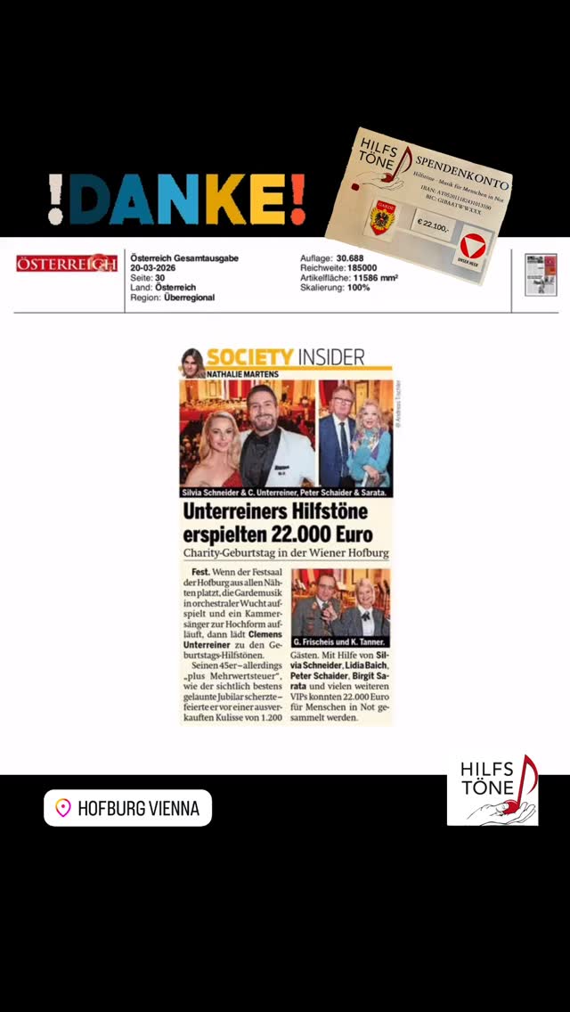 DANKE an die MEDIEN für die tolle Unterstützung 🤩 📸 🎥 📺 @Clemens Unterreiner @hilfstoene @diegarde @bundesheer.online #ClemensUnterreiner #bundesheer #hilfstöne #diegarde #birthday 📸©️HEUTE | OE24 | KRONE | KURIER | SEITENBLICKE | ORF