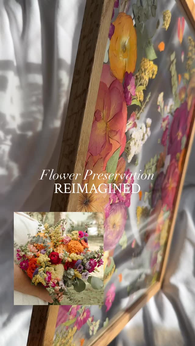 I recently had the honor of preserving the most colorful wedding flowers for Natalie. ✨Bouquet designed by the talented @jackhaddenfloral and before photo by @danastevensphotography ✨
The heart shaped rose petal 🫠🧡