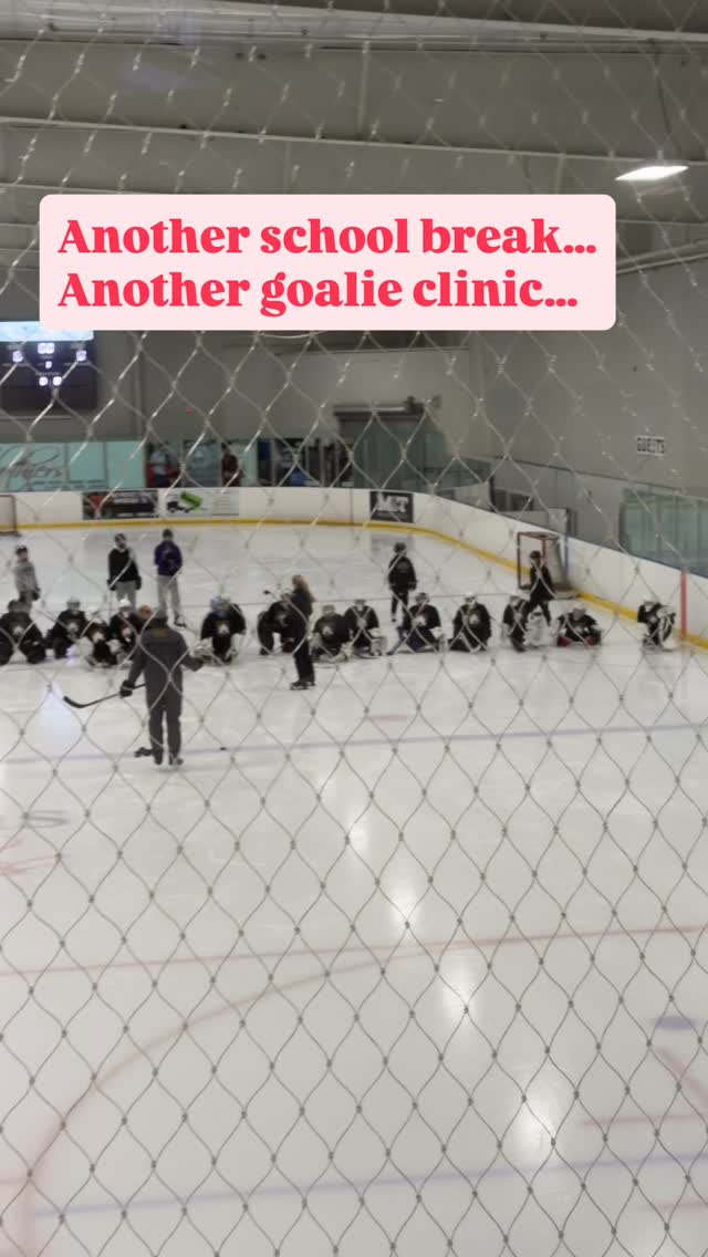 March Break Goalie Clinic with @elitecanadiangoaltending 🏒🥅 #hockeymom #goalietraining #boymom