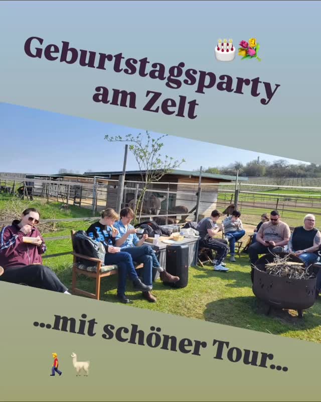 🎂
Happy Birthday Adam!
Heute haben wir am Stall Geburtstag gefeiert!
Was ein schönes Event 🤗
☀️
🚶♂️🦙 🚶♀️🦙 🚶🏻🦙 🚶♀️🦙 🚶♂️🦙 🚶🏻🦙
Zuerst ging es mit uns Lamas und Alpakas auf Tour und dann wurde noch am Zelt gefeiert! 🥳
Seid herzlich gegrüßt und habt ein schönes Wochenende,
🦙die Jungs 🤗