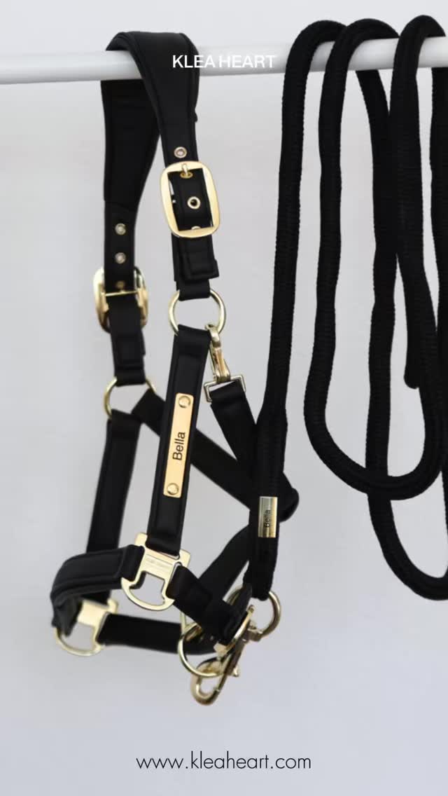 Personalised. Vegan. Unique. ✨
Your custom horse halter – vegan & made with care 🐴
Matching lead rope with hook included
Designed for you & your horse 💛
📩 DM to order
#equestrian #horsegear #kleaheart #vegan #horsestyle personalised