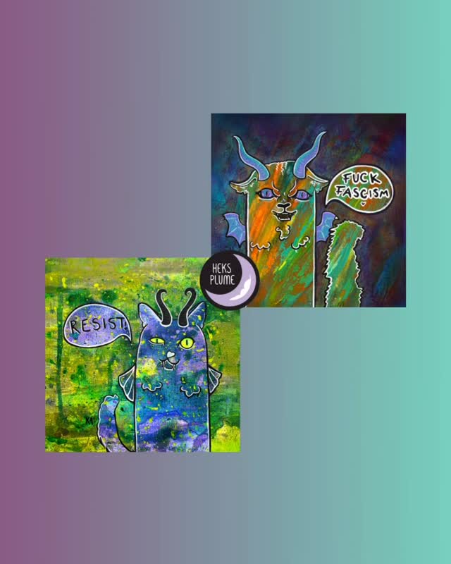 Do you like liberty and justice for all? Were you indoctrinated at a young age to love democracy and have the urge to protect your neighbors and community?
Do you hate fascism and feel resistance in your bones but also like wittle kittens who are also fierce dragons?
Boy, do I have a really specific item for a really specific audience, you!
Get your cat dragon (there’s more!!!!) ordered today at heksplume.art under the cat dragon section!
#fuckfascism #resist #cats #dragons #art