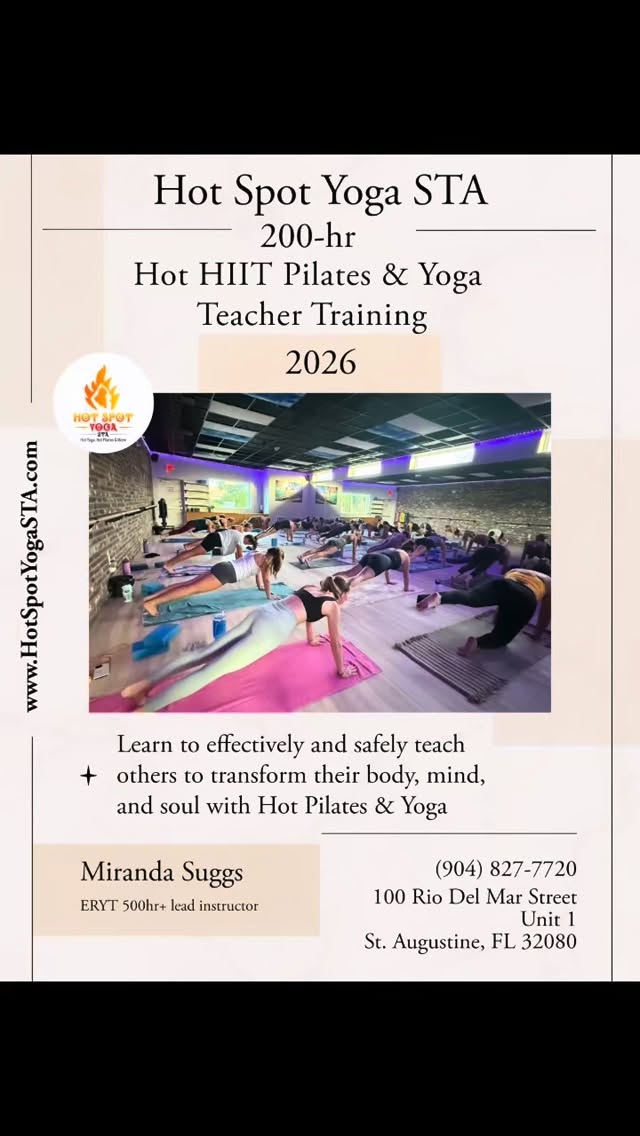 7 Reasons whyโฆ.
-
โ๏ธImprove your own personal practice
Gain knowledge that you can apply to your own personal practice and development. In Teacher training we break down postures and exercises. You learn about anatomy. You learn variations and modifications.
You get to apply these principles and techniques into your own practice, then you get to share that knowledge!
-
โ๏ธGrow Mentally & Physically
Talk about getting out of your comfort zone!
Teacher Training challenges you mentally and physically.
You will grow. You will build mental and physical strength.
Itโs a discipline and youโll be pushed to your next level.
-
โ๏ธEarn extra Income doing something you love!
Turn your love into a side hustle and take opportunities to get paid doing something fun.
-
โ๏ธBuild Unstoppable Confidence ๐๐ปโโ๏ธ
Leading a room full of others changes you.
You learn to trust your knowledge, find your voice and lead with confidence.
All skills you learn and build in training.
-
โ๏ธBuild Community
In training, you bond with other trainees, creating relationships that will last a lifetime. As an instructor, your class becomes a space where people feel connected, motivated, and seen.
We become a family in this home away from home.
-
โ๏ธWatch yourself & others Transform
Strength isnโt just physical. When you teach, you help people grow mentally, emotionally, and physically. Inside and outside of the hot room. The impact teachers make last after class ends. You see people transform and grow class after class.
-
โ๏ธSavasana from the other side
Experience the feeling of guiding others into Savasana.
You get to push students to their limits and also guide them into their relaxation. Itโs pretty amazing.
-
Need we say more?
2026 Teacher Trainings with @mirandasuggsyoga are about to happen, are you thinking of making the decision to hop on board?
To make the transformation?
To take on the challenge?
-
Details on our website!
Dm us with any questions or to get the application!
-
100 Hour Hot Pilates & Strength TT
200 Hour Hot Pilates & Yoga TT
300 Hour Hot 26&2 TT (Details dropping soon!)
-
#teachertraining #hotyoga #hotpilates