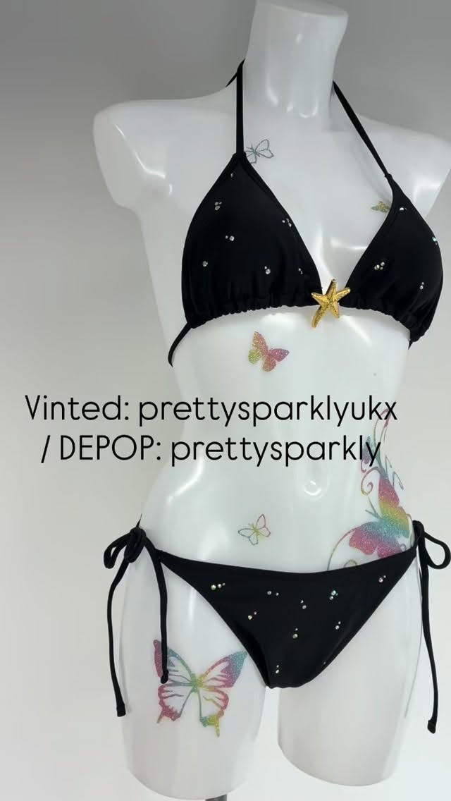 Shop unique hand embellished crystal bikinis at www.prettysparkly.shop / Vinted: prettysparklyukx / DEPOP: prettysparkly 💎💎💎 #vinted #shopping #depop #handmade #uniquefashion