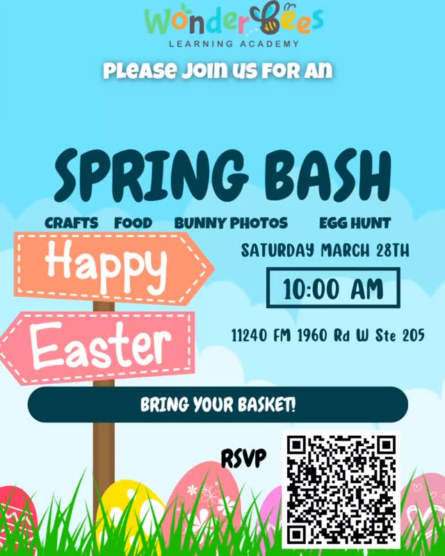 Little Eggsplorers, big spring magic. From sensory egg hunts to hands‑on play, this is the cutest spring bash in Houston. Families are already buzzing come join the fun at WonderBees Learning Academy.
—
#EggsplorersSpringBash
#WonderBees
#HoustonKids
#HoustonMoms
#HoustonEvents
#SensoryPlay
#SpringFun
#KidsActivitiesHouston
#EarlyLearning
#FamilyFunDay