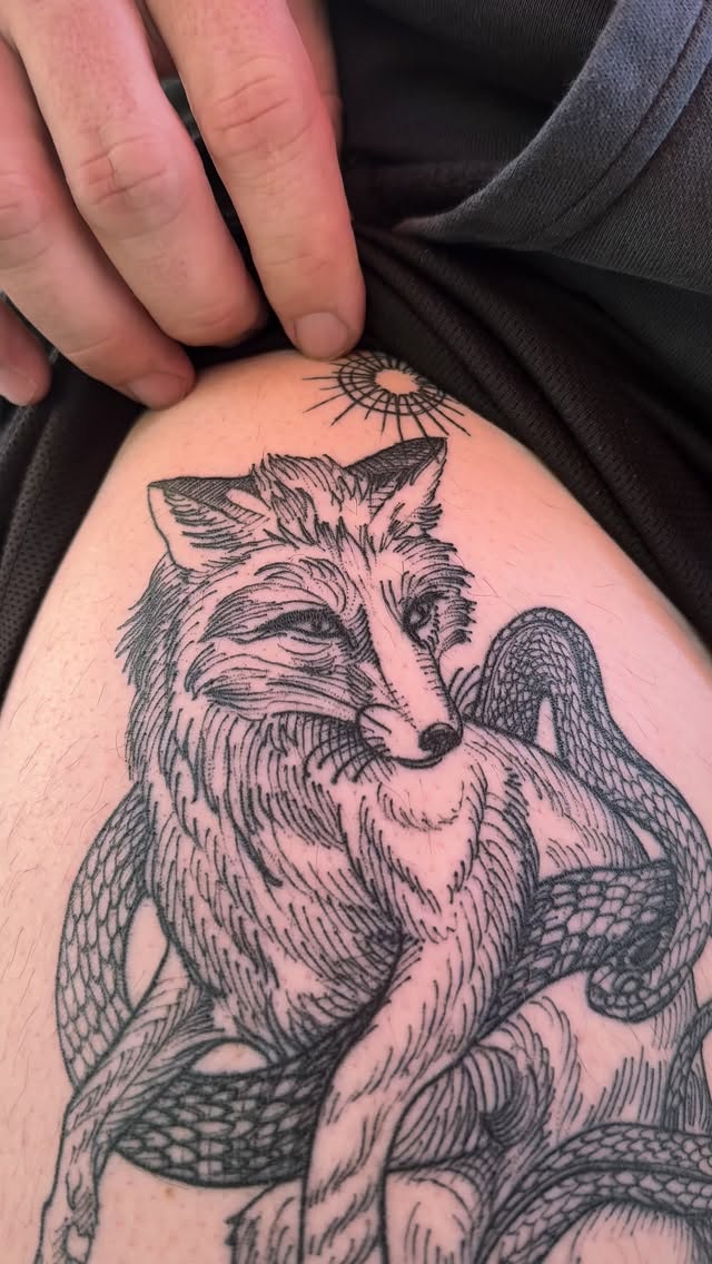 Very special tattoo for my friend Chris, canβt wait for you to visit again π₯Ήπ€π
β’
Link in Bio to inquire π
+
+
+
#etchingtattoo #foxtattoo #illustrativetattoos #videotattoo #tattoovideo
