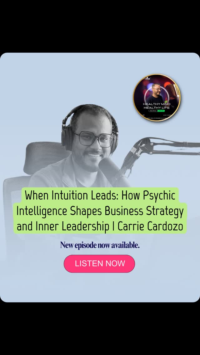 🎙️ When Intuition Leads: How Psychic Intelligence Shapes Business Strategy and Inner Leadership | Carrie Cardozo — New on Healthy Mind by Avik™
Nobody talks about what it actually feels like to hold it all together on the outside while something quietly breaks on the inside.
Until now.
This episode is for the one who's tired but doesn't know why. For the one who keeps showing up for everyone else while quietly neglecting themselves.
You're not alone. And this conversation is for you.
🎧 Full episode → https://play.headliner.app/episode/32438620
Healthy Mind by Avik™ | Because mental health isn't a luxury. It's a necessity.
#HealthyMind #MentalHealth #Podcast #InnerHealing #Podmatch #EmotionalWellness #MentalHealth #HealingJourney #healthymindbyavik #HealthyMindHealthyLife #PodcastCommunity