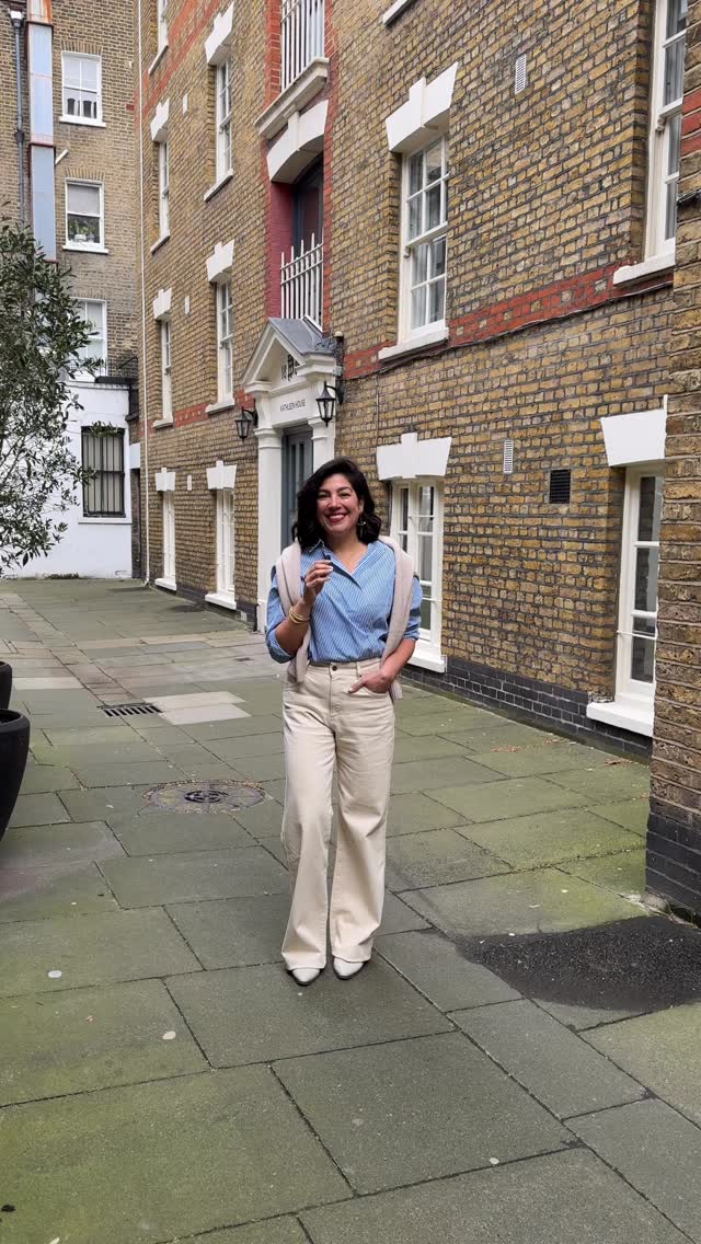 What I wore in a sunny day in London 👏🏽
.
London style/ stripy shirts/ high waisted jeans/ spring outfits