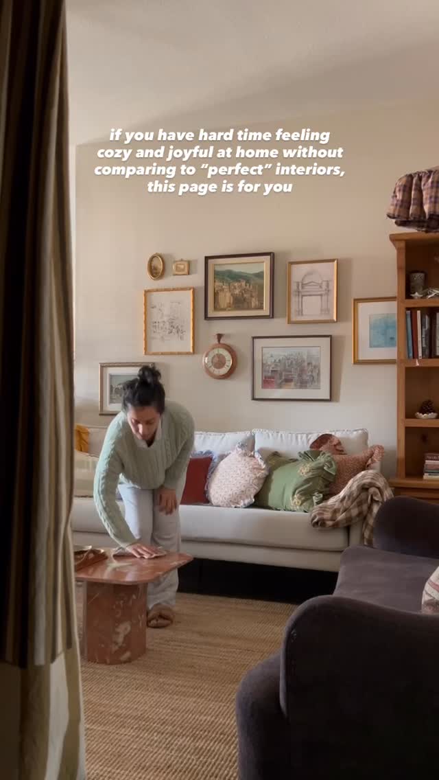 hi, welcome to your imperfectly creative safe place. Please make yourself at home here ~
here’s what you can find in this little corner of the internet:
- creating a cozy home without reno
- mixing vintage and new styles with pops of color
- tips on decorating slowly and thrifting affordable pieces (also sustainable for 🌍 and 👛 )
I created this account because I was done chasing “perfect” and wanted to share snippets of real life interiors - with kids, laundry, budgets. I hope this inspires and gives you confidence to create yours.
If you’re tired of trends,
want a warm home
without Pinterest perfection overwhelm
you’re welcome to stay 🕯️