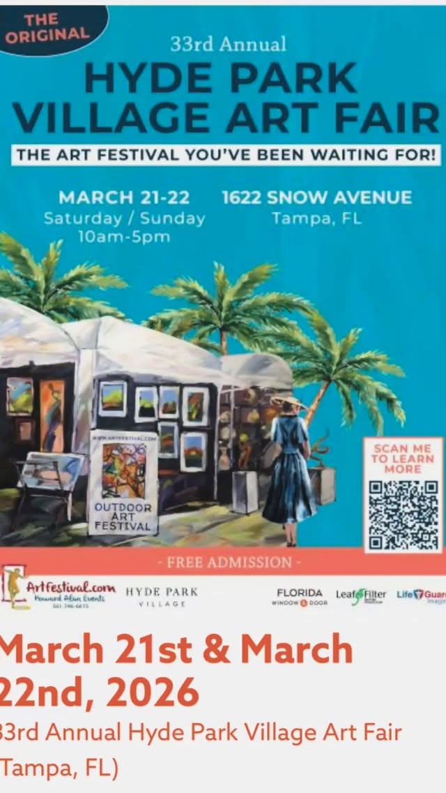 🎨✨ We’re excited to share that Liquid Mosaic will be exhibiting at the 33rd Annual Hyde Park Village Art Fair in Tampa, FL!
📍 March 21–22, 2026
🕙 10 AM – 5 PM
🎟 FREE admission
📌 Booth #30
Come experience our latest piece — a vibrant, expressive burst of color inspired by growth, energy, and movement 🌸🔥
We’d love to meet you in person, share the story behind this work. If you’re in the area, stop by Booth 30 and say hi!
#LiquidMosaic #ArtFair #HydeParkVillage #TampaArt #ContemporaryArt #AbstractArt #ArtCollector #ArtLovers #ArtistLife #FloridaEvents #ArtShow