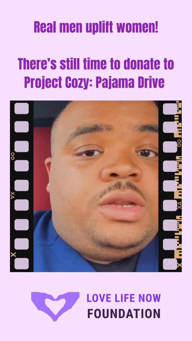 Thank you Simsy, @eatenbydreams, for using your voice to uplift women! Men's voices continue to be important around DV 💜
Donate a PJ set to the Drive today and help women & children displaced in DV shelters feel:
✨️ Safe
✨️ Cared for
✨️ Secure
Last day is March 30th 🗓 Link in bio ⬆️
We have drop-off locations all over MA — Chestnut Hill, Brockton, Middleborough, Dedham, Millis, Stoughton, Attleboro + more.
#ProjectCozy #LoveLifeNowFoundation #DVAwareness #MenAgainstDV #TheyDoExist