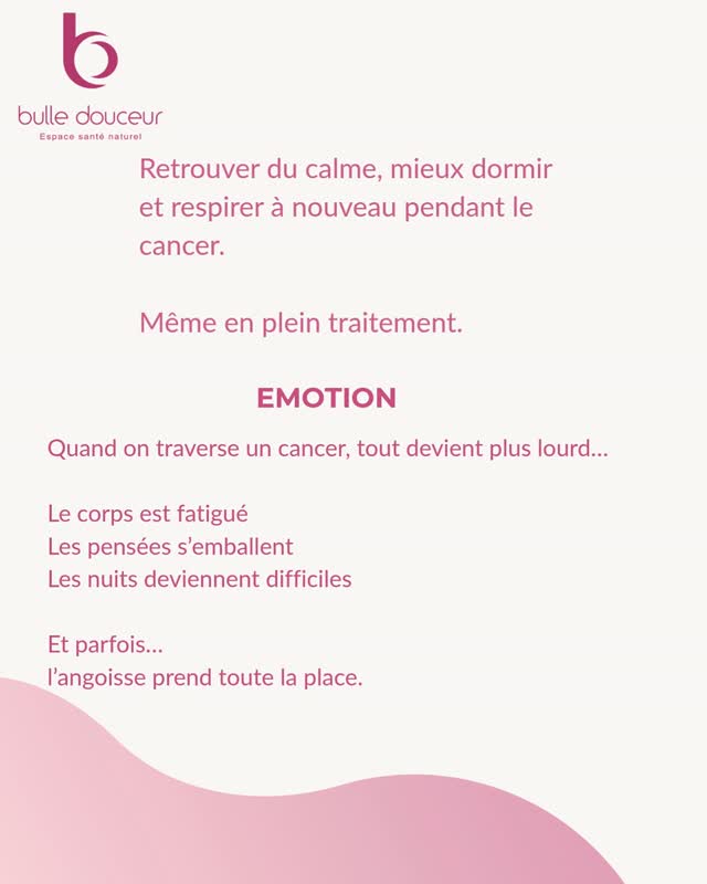 On ne le voit pas toujours…
mais derrière le cancer, il y a souvent
beaucoup d’angoisse, de fatigue et de solitude.
Si tu t’es reconnu(e) dans ce carrousel… 🤍
Sache que tu peux être accompagné(e) avec douceur
dans cette épreuve.
🌿 Je propose un accompagnement pour
apaiser les angoisses, retrouver du calme
et traverser cette période avec plus de sérénité.
👉 Lien en bio
#parcourscancer #soutiencancer #vivreaveclecancer
#angoisse #anxiete #sommeil #apaisement
#accompagnementcancer #soinsdesupport
#naturopathie #homeopathie #aromatherapie
#douceur #respiration #relaxation
#valais #martigny #sion
#bulledouceur