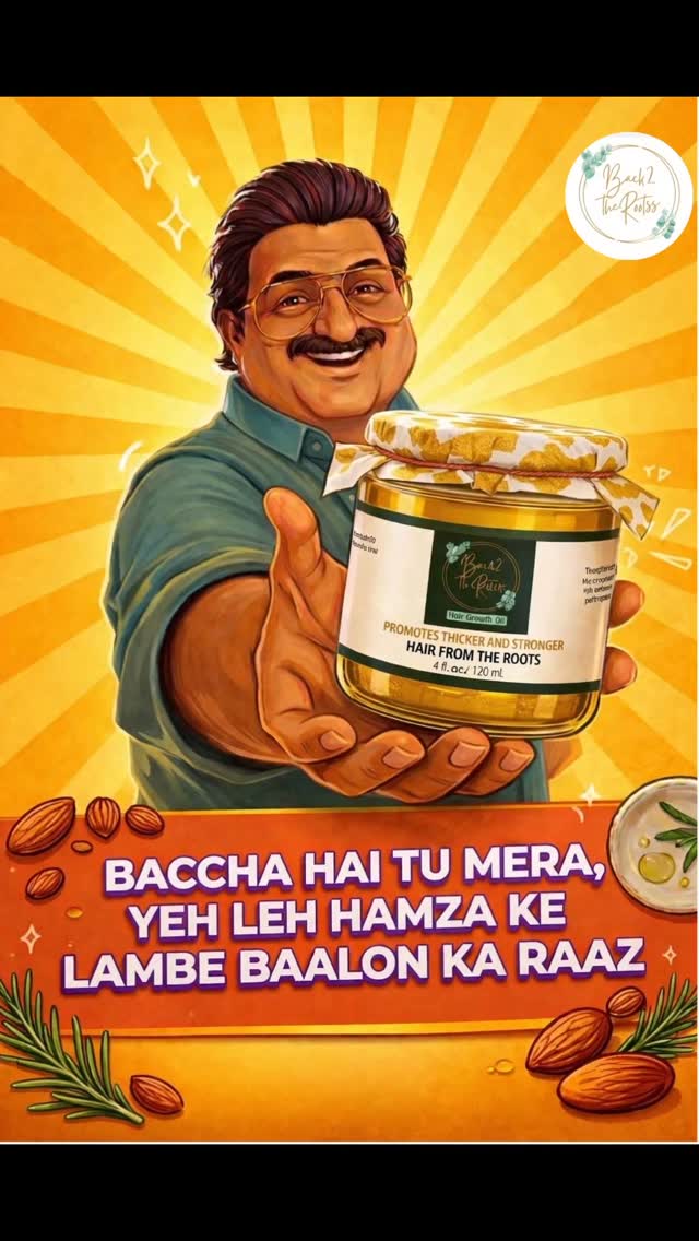 🌿✨ Baccha hai tu mera, toh sun baat meri! 👴🏽❤️
Hamza ke lambe, ghane baalon ka raaz ab tere haath mein hai! 🫙💛
Introducing Back2TheRoots Hair Growth Oil — nature ka tohfa, results ka waada! 🌱
✅ Promotes thicker & stronger hair
✅ Works from the roots
✅ 100% natural goodness — rosemary, almonds & more 🌿🥜
🛒 Order karo aaj hi — link in bio!
#Back2TheRoots #HairGrowthOil #dhurundhar 2#HairCare #peakdetailingbyadityadhar