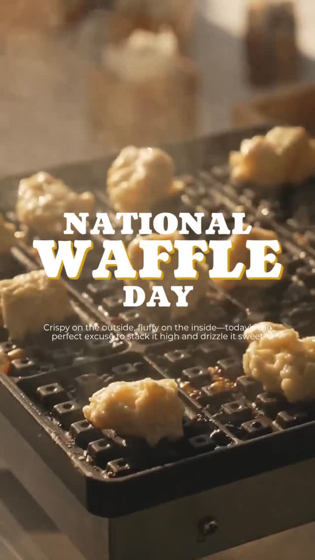 Happy International Waffle Day! 🧇 There’s nothing like the warm, crispy, golden goodness of waffles to brighten your day. Whether you prefer them sweet or savory, today is the perfect excuse to enjoy every delicious bite! What’s your favorite topping? 😋 #InternationalWaffleDay #WaffleLove #BreakfastJoy #SweetTreats #FoodieFun