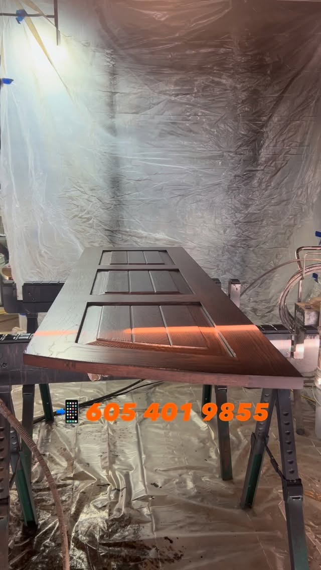 Second coat of clear top coat going on! She is looking soooo pretty! #3pointpainting #interiorpainting #siouxfallspainter #exteriorpainting #staining