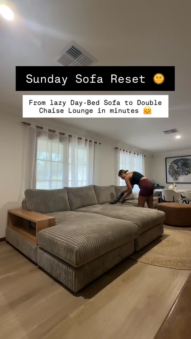 Switching my Cloud Lounge from a laid-back daybed set up back to a double chaise lounge — perfect for relaxing, movie nights and those lazy Sunday’s 😴
Create your dream lounge with us today ☁️
@knownforloungessydney
Showrooms open 7 days
#cloudsofa #cloudlounge #sydneyfurniture #loungeroominspo #comfysofa