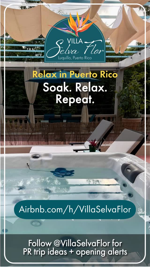 Soak. Relax. Repeat.
Spa porch.
Night air.
No schedule.
📍 Luquillo, Puerto Rico | Top 1% of homes on Airbnb ⭐
Plan your escape → airbnb.com/h/villaselvaflor
#PuertoRico #PuertoRicoTravel #SpaVibes #IslandEscape #VillaSelvaFlor