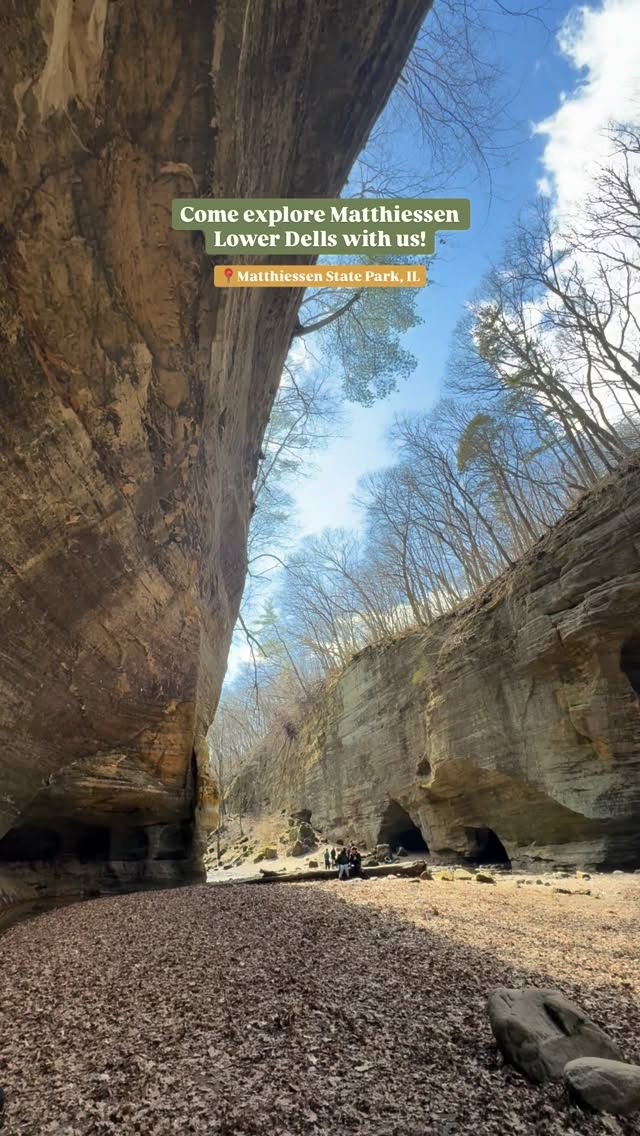 Matthiessen State Park, Cascade Falls 📍 Oglesby, IL
Starting from the main parking lot, this trail takes you down a series of stairs, over a historic bridge, and into the sandstone canyons of the Dells, ending at Cascade Falls…a 45-foot waterfall that separates the Upper and Lower Dells. Spring is the best time to catch it flowing after snowmelt and rain, as the falls can dry up completely by summer. Be sure to wear sturdy boots, it gets muddy and slippery down there! #starvedrock #starvedrockhikers