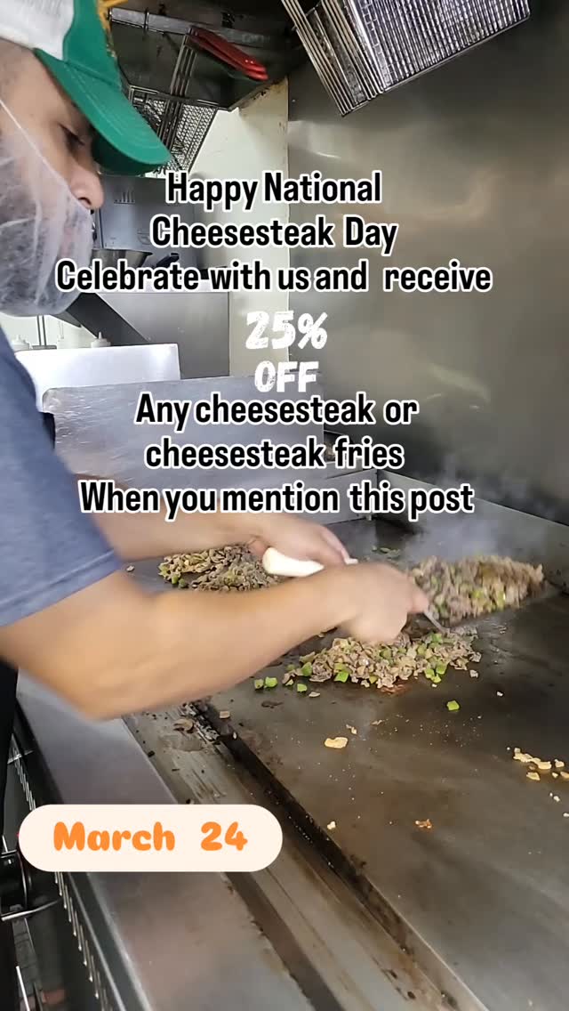 Writing
🥖🔥 National Cheesesteak Day is HERE! 🔥🥖
Celebrate with us today and enjoy 25% OFF any cheesesteak or cheesesteak fries 🤤
Just mention this post when you order!
Come grab that hot, cheesy, made-to-order goodness you’ve been craving 🙌
📍 1237 28th St, San Diego, CA
📞 619-234-9141
⏰ Open today: 10:45 AM – 7:00 PM
#NationalCheesesteakDay #Cheesesteak #sandiegofood #sandiegoeats #youstayhungrysd
