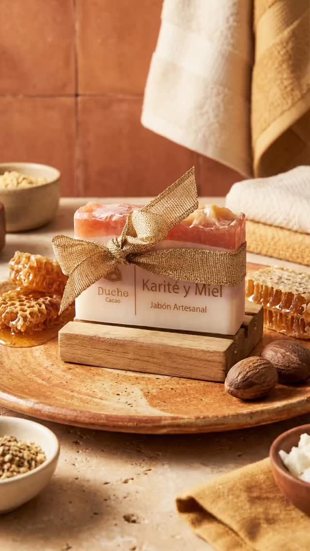 ✨ Kit Miel & Karité, un jabón artesanal profundamente nutritivo, acompañado de su jabonera, con un aroma cálido y delicado que envuelve los sentidos.🐝#kitsderegalo #jabonesartesanales #kariteymiel