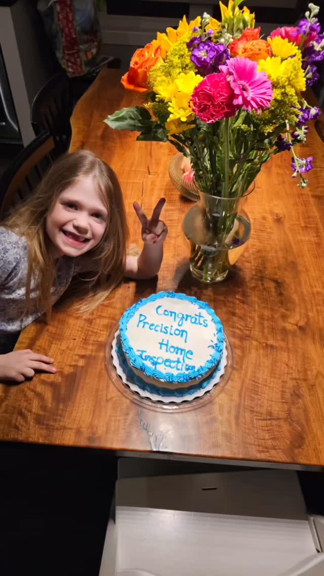 Daughter surprised me tonight ( with the help of mom) with a cake and flowers to celebrate official day one of being open! #realestate #homeinspection #dairyqueen