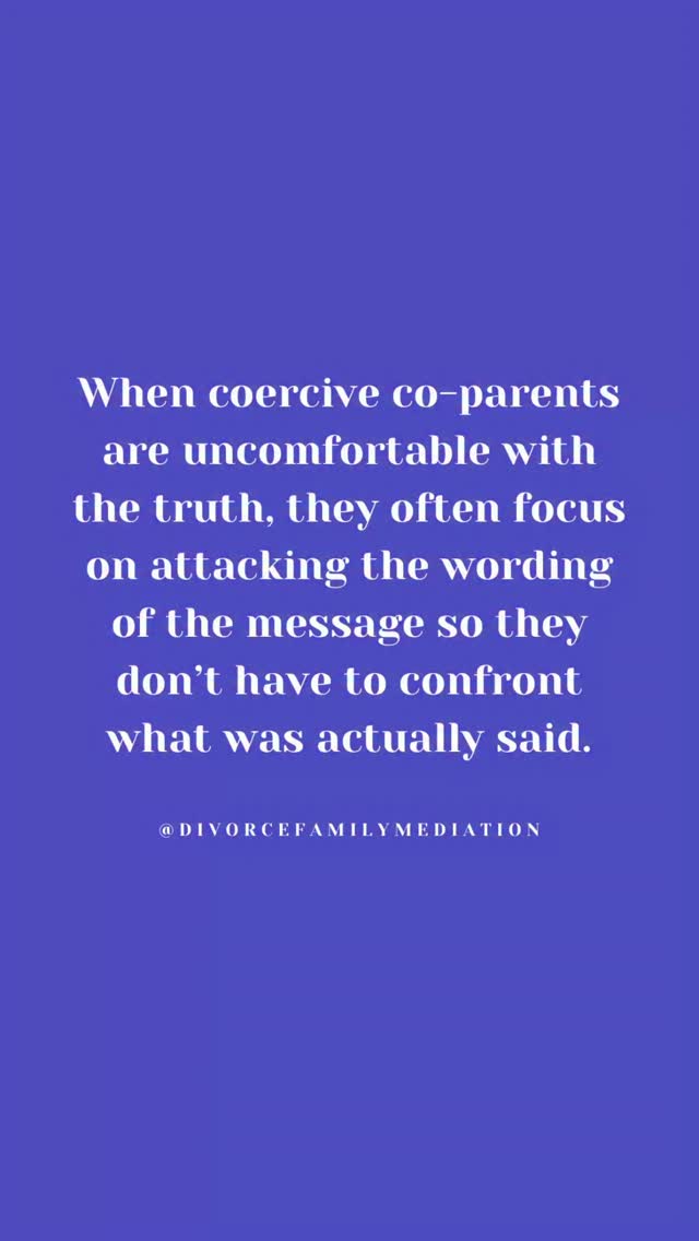 A common tactic used by coercive co-parents is instead of addressing the actual point or truth being shared, they focus on the language itself; picking apart words, phrasing, or tone.
It’s a way to avoid accountability and shift attention from the real issue, keeping the conversation centered on argument rather than resolution.
#coercivecontrol #coparenting #highconflictcoparenting #manipulation #semantics
