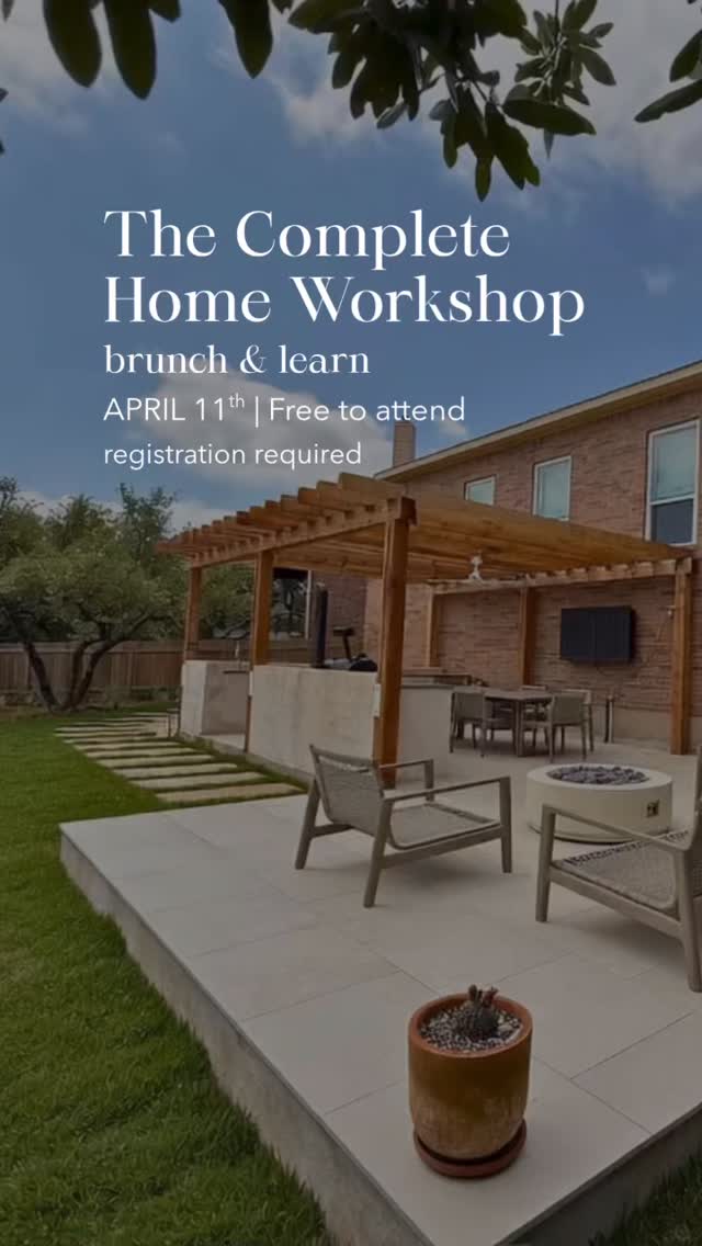 Most remodel issues don’t happen during construction. They start before it. In fact, over 30% of renovation costs come from changes made mid-project.
At the Complete Home Workshop, 4 experts will walk you through how to properly plan your remodel before demo day so you can avoid costly surprises and unnecessary stress.
You’ll learn how to define scope, align your priorities, and think through big decisions early.
April 11th | 11am
Tacodeli brunch included
Limited spots available. Register at the link in bio.
Architect: @restructurestudio
Designer: @dreapetersinteriors
Landscaper: @seedlings_atx
Contractor: @simplyhomeaustin
Moderator: Amy Hageman from @texastinypools
Location: Daltile | South Lamar Austin
Special thanks to our sponsors: @daltile_austin288
@tailoredclosetcentralatx
@trisupply
@bentwood.austin @facetsofaustin