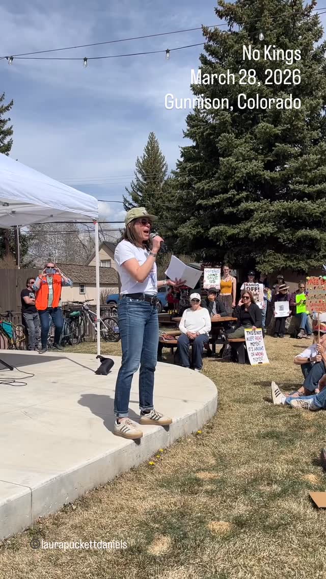 Before I speak at rallies like this I think really deeply about whether or not I should show up and what I should say. I know many people I represent support the Trump administration and its actions. I also know the majority of folks I represent abhor the violence, the dishonesty, and the corruption of this administration. Ultimately, I chose to stand in my own values—to stand for peace, for love, for justice, for equity, for the rule of law, for honesty, for the Constitution, for a Democracy by and for the people. That’s why I march, and that’s what I speak about. I hope that when I speak at No Kings and other rallies, regardless of who you vote for, you can see yourself in my words. That together, we can see a country where we all belong, and where decency, kindness, and justice reigns—not oligarchs and kings.
Yesterday I spoke about a lot of my favorite things: Democracy, Nordic skiing, Jessie Diggins, Minnesota, singing, and history.
My main message was that YOUR voice has power.
Your voices stopped the sell off of public lands in the One Big Beautiful Bill last year.
Your voices pulled the bulk of the ICE force out of Minnesota.
Your voices are creating State Legislation that curbs ICE’s power in Colorado.
Your voices are why the funding for the Department for Homeland Security has stalled.
Your voice matters. Your calls matter. Your emails and letters and social media posts matter.
Whether you’re a fan cheering at a sports event, using your voice to make a deafening roar, or whether you’re a singer in a choir in the streets of Minnesota, using your voice to expel a violent occupation—your individual voice is essential to the creating the collective voice.
So keep going. Keep texting, calling, emailing, marching, posting, organizing, singing, activating.
Take your place in that line of freedom fighters.
Take your place in the arena.
Use your voice like your life depends on it. For it does. All of our lives do.
#nokings #democracy