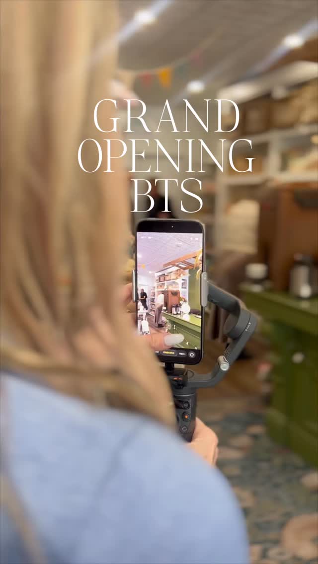 Behind the scenes of a grand opening content shoot.
What looks simple on the surface is actually highly considered. Every clip is captured with strategy in mind so the final content feels aligned, polished, and built to connect with the right audience.
Good brand content is never just about filming pretty moments. It is about knowing what to capture, what story to tell, and how to turn a real-life moment into content that supports the business behind it.