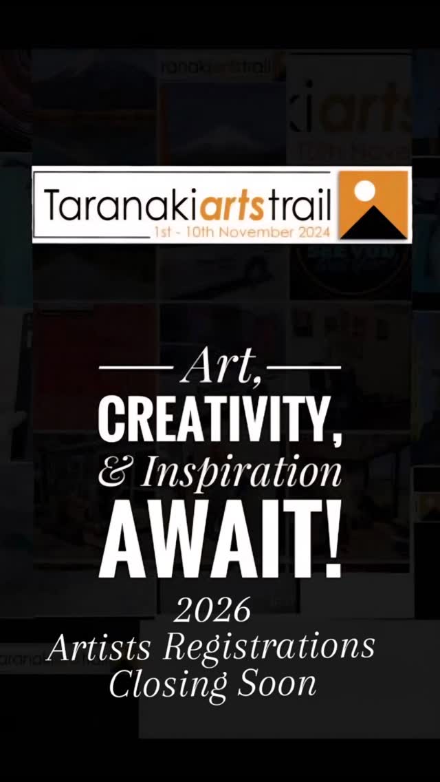 🎨 Calling all Taranaki artists! 🎨
This is your final 72-hour warning. Registration for the 2026 Taranaki Arts Trail closes this Tuesday, 31 March.
Don’t miss your chance to open your studio doors and showcase your craft.
Head to taranakiartstrail.co.nz now to secure your spot! ✨
Link in bio.
#taranakiartstrail #artist #taranakilikenoother #supportlocalartists #artnz