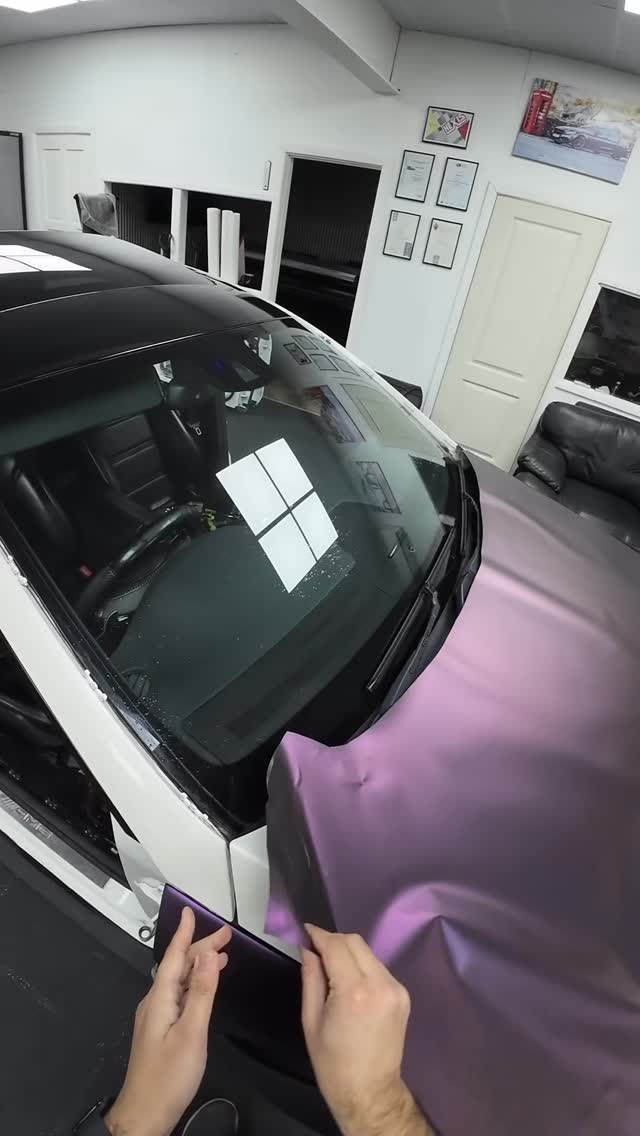 Colour PPF Dry install Mercedes AMG bonnet #colouredppf #vinylwrap #amg #mercedes #ppf