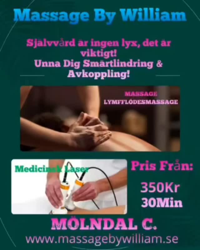 Har Du Värk, Stelhet, Svullnad? Välkomna och Må Bättre!
Finns i Mölnda,l parkering finns framför och nära kollektivtrafik.