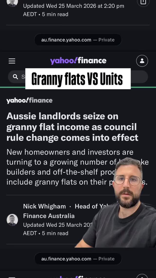 Granny flats VS Units…… My thoughts 💭