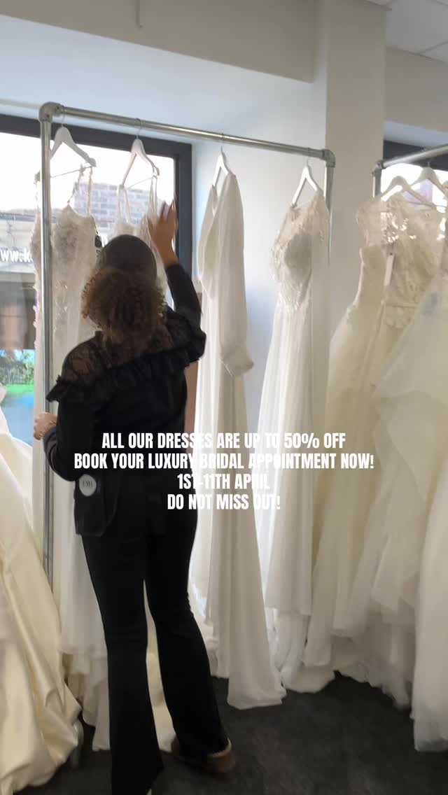 SOOO MANY DRESSES! DO NOT MISS OUT! DRESSES AS LOW AS £200 IN THE BOUTIQUE RIGHT NOW ‼️ #bridalsale #weddingdresssale #bridalboutique