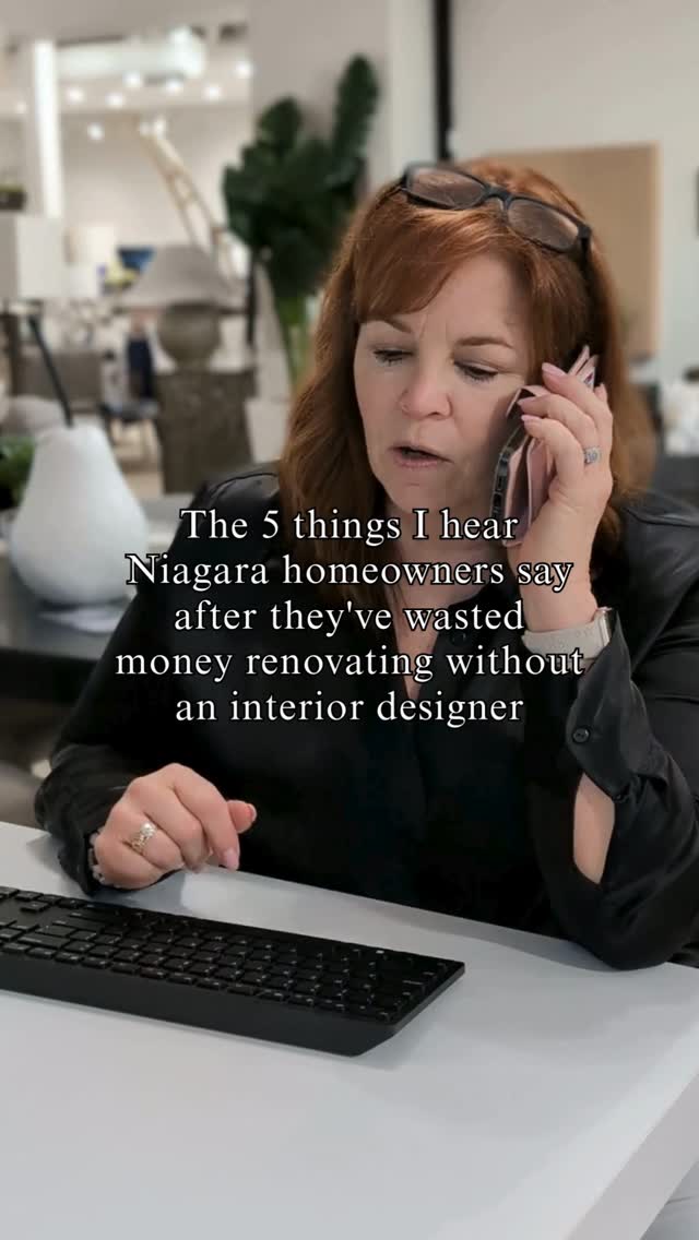 Renovating without a designer? You might be paying for mistakes twice.
Here are the 5 things Niagara homeowners always regret:
1. Lighting that feels off no matter the time of day
2. Walkways too narrow for real furniture and traffic flow
3. Trendy tile that looks dated in a year
4. Cheap hardware that breaks or feels cheap immediately
5. No mudroom storage for boots, bags, and chaos
Work with a designer and do it right the first time. Save money, stress, and regrets
