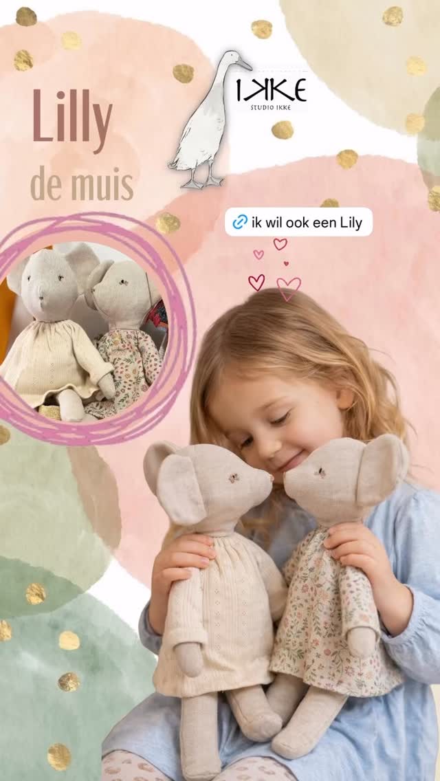 Lilly de muis
Voor kleine handen
en grote knuffels
Met haar zachte lijfje
en jurkjes om uit te kiezen
wordt ze al snel een favoriet
Om mee te nemen
of gewoon dichtbij te houden
Link in bio.
#studioikke #studiokids #lillymouse #knuffel #kinderwereld liefcadeau utrecht