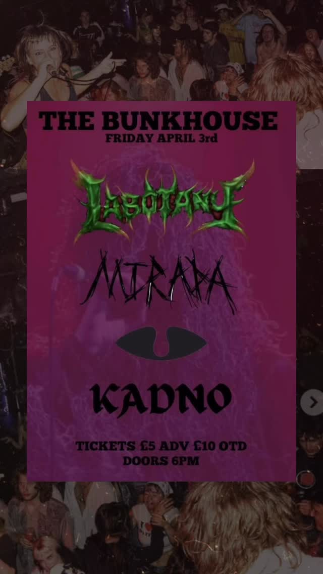 TONIGHT: ๐๐ธ๐น๐๐๐ธโ๐
The heavy experimental noise outfit are here to bring the energy! ๐ฟโก
Kick your BH weekend off with @laabotany plus special guests:
โข MIRADA @7mirada
โข AKIMBO @akimboband__
โข KADNO @_kadno
๐ Doors 18.00
GET TICKETS โค tinyurl.com/labotany-bunkhouse / thebunkhouseswansea.com / Link in Bio
๐ธ @summacart