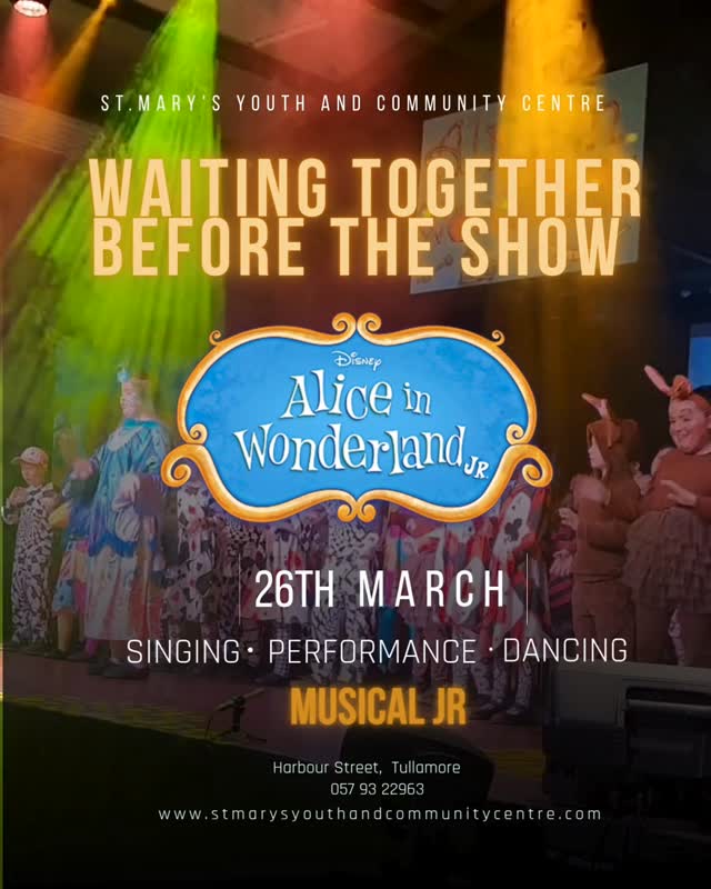 All together before the show ✨
Watching movies, coloring pages, warming up our voices, and dancing our hearts out — making the best memories as a Alice in Wonderland JR team 💛
#stmarysyouthcentretullamore #tullamore #youththeatre #aliceinwonderlandjr #kidsshow