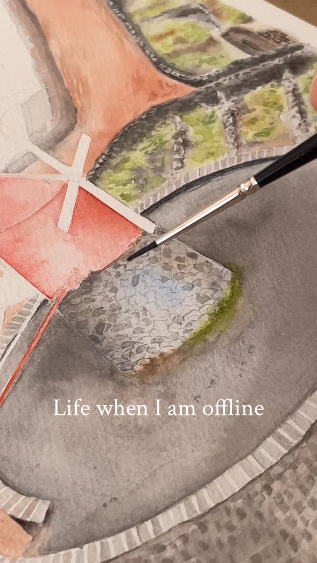 The calmness and solitude of watercolor painting 🫶
#azores #açores #aguarela #beautifulplaces