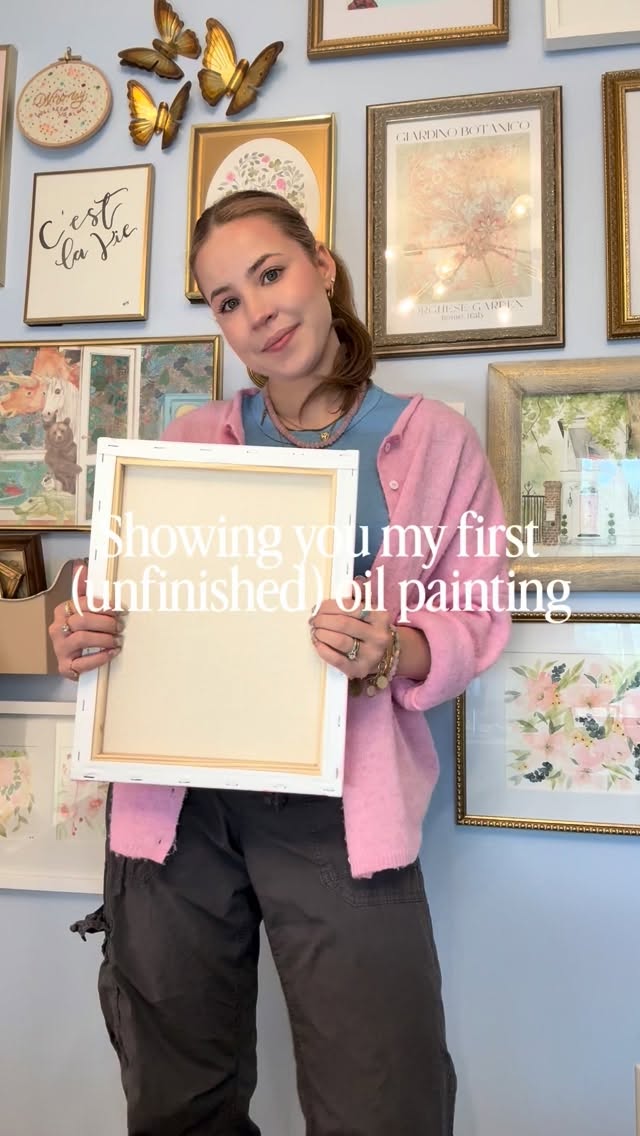 Allow me to be vulnerable and show you an unfinished painting right quick. 💫
This is my first oil painting. As someone who has been watercoloring for the last decade, trying a new medium is equal parts fun and daunting. 🎭
Each time I pick up a brush to work on this oil painting, I’m like eeek where do I even begin??
BUT, what a gift to have the ability to learn something new. To allow myself to not know how to do something perfectly. To allow myself to surprise myself.
I hope you give that to yourself sometime. You might discover something you didn’t know about yourself. 💗
Watch this space for the finished piece.
#artist #artprogress #oilpainting