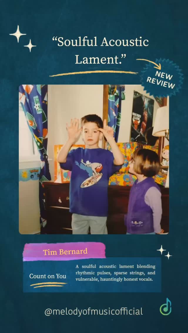In the song Count on You by Tim Bernard, the artist explores the pain of no longer being able to rely on someone. Syncopated drums and handclaps drive the rhythm while a subtle bass and introverted acoustic guitars let the raw vocals take center stage.
#timbernard #countonyou #country #songreview #melodyofmusic