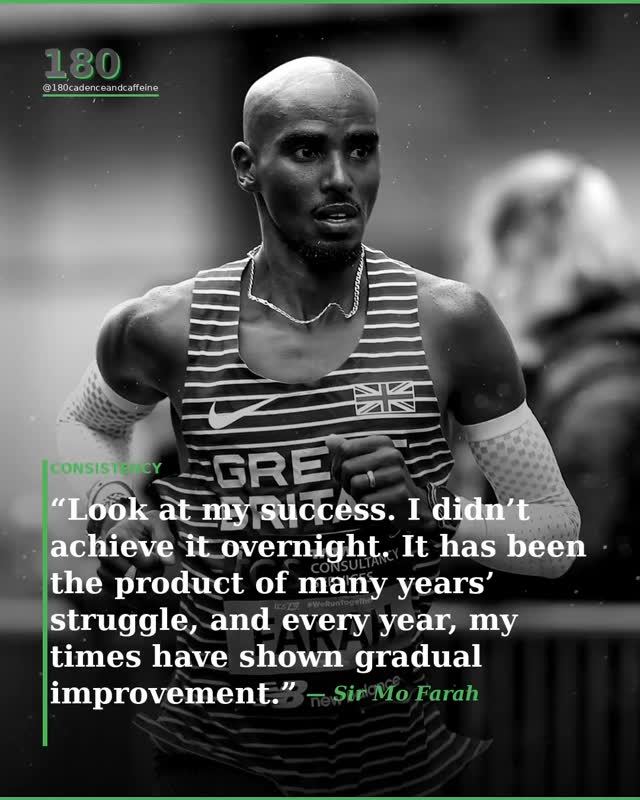 Training Philosophy:
Farah ran approximately 120 miles per week under coach Alberto Salazar at the Nike Oregon Project in Portland, Oregon. The program was built around two quality sessions per week — typically long intervals like mile repeats or tempo runs in the morning, followed by lighter afternoon sessions and gym work — with the remaining runs being easy aerobic mileage. Salazar’s approach centered on two 20-week macrocycles per year, peaking for the indoor season in March and the major summer championships in August, allowing athletes to stay fresher across a full year than a single extended buildup would allow.
A key differentiator was Salazar’s emphasis on speed development. Salazar believed that if Farah never did sprint training, he might only run 51.5 seconds for 400m — but with proper speed work, he could run 49.5. That 2-second difference translates to running at 80% versus 83% of max speed during a 13-minute 5K — a small percentage that makes an enormous difference at elite level. Training was also heavily biased toward soft surfaces to reduce load on tendons and joints, and included strength and stability work overseen by head S&C coach David McHenry.
Accomplishments
Farah holds the record for the most global championship gold medals of any track distance runner in history — four Olympic and six World titles — making him the most successful male track distance runner of all time and the most successful British track athlete in Olympic history.
#running #getfit #runningmotivation #trackandfield #training